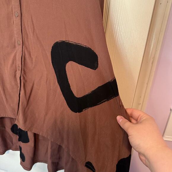 Bel Kazan Anthropologie Women’s High-Low Artsy Bohemian Top Size S Oversized - Picture 3 of 8